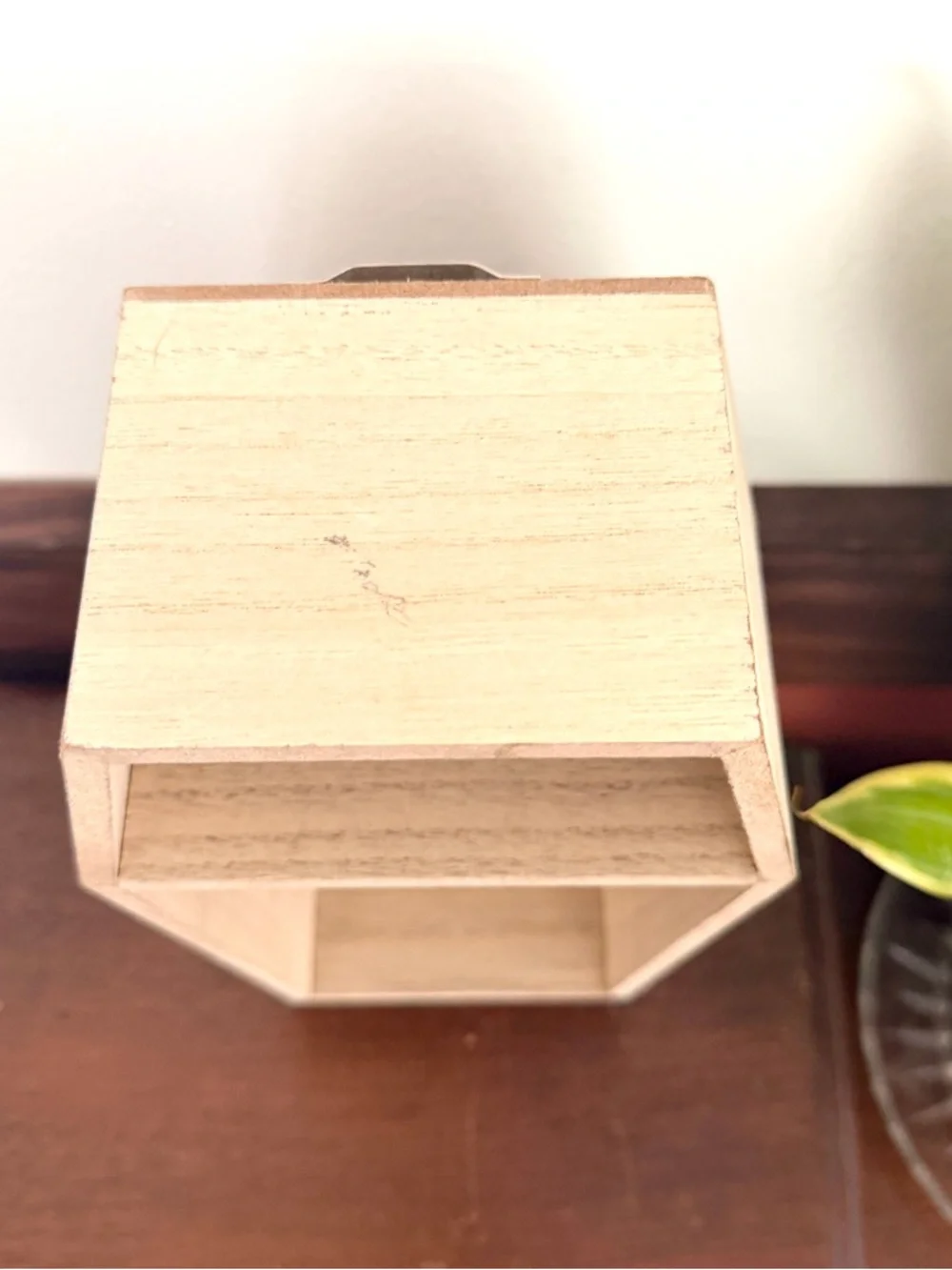 Wood Coffin Mini Display Shelf Wall Hanging Free Standing Small Organizer Shelf